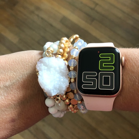 FINAL PRICE White Druzy Mixed Bracelet Set - Picture 4 of 4